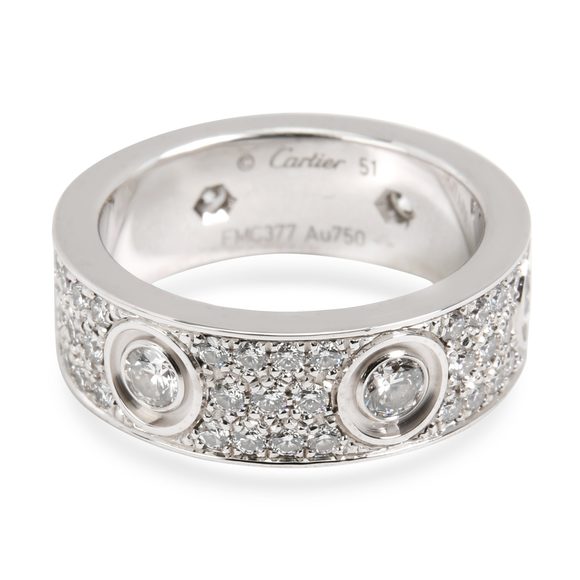 Cartier Handbags - Cartier Diamond Paved Love Ring in 18K White Gold 1.26 CTW